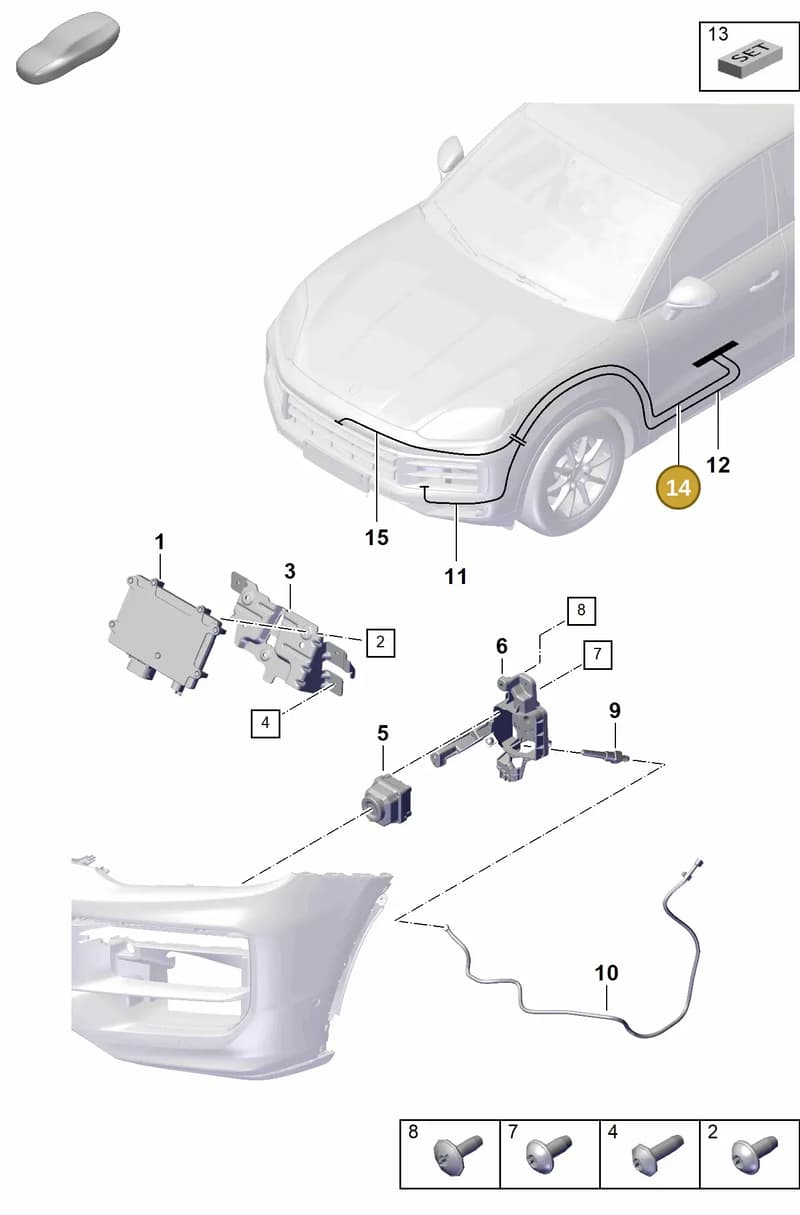 9Y1971086G — Porsche Cayenne Coupe (2023-2023) diagram p60915200, position 14