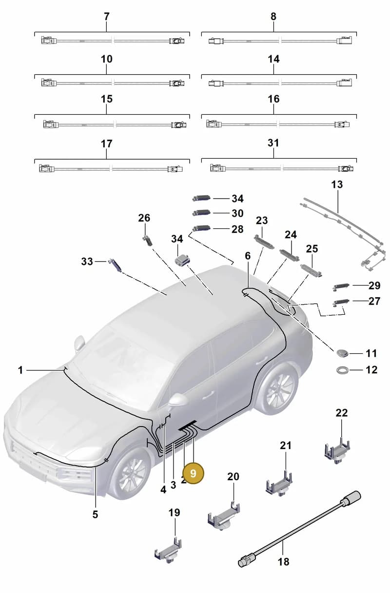 9Y1971086H — Porsche Cayenne Coupe (2023-2023) diagram p60912100, position 9