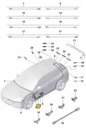 9Y1971327B Porsche Aerial Connection Line