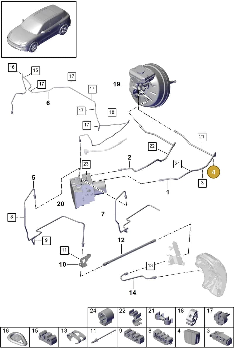 9Y2614706F — Porsche Cayenne (2017-2023) diagram p51604010, position 4