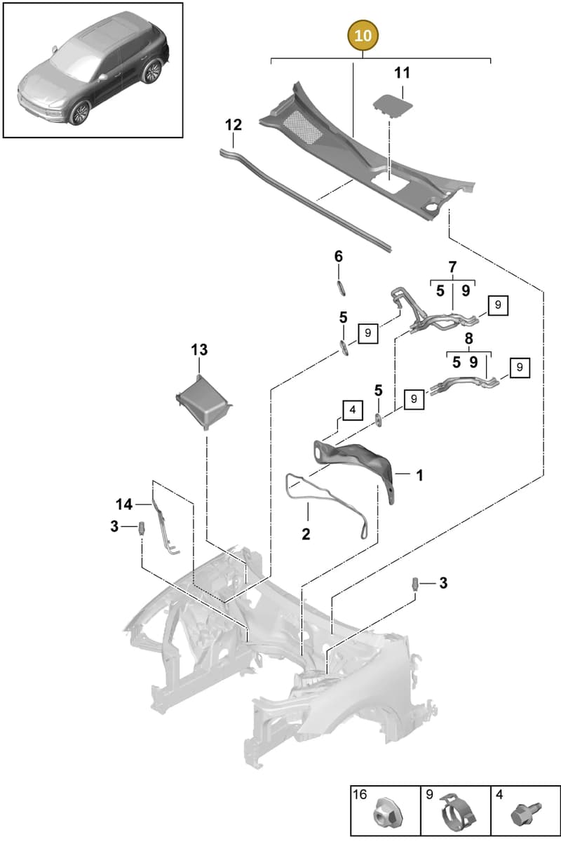 9Y2819401B1E0 — Porsche Cayenne (2017-2023) diagram p51813000, position 10