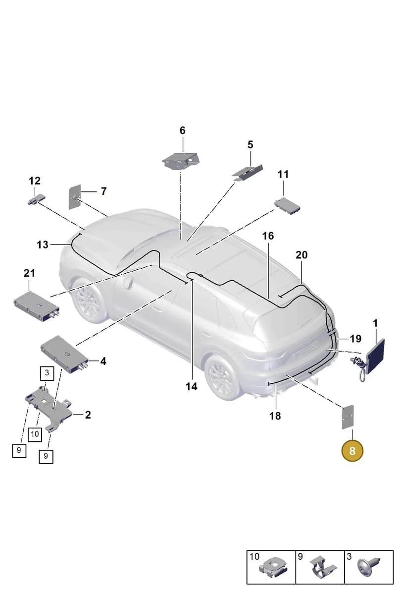 9Y28194471E0 — Porsche Cayenne (2017-2023) diagram p51000001, position 8