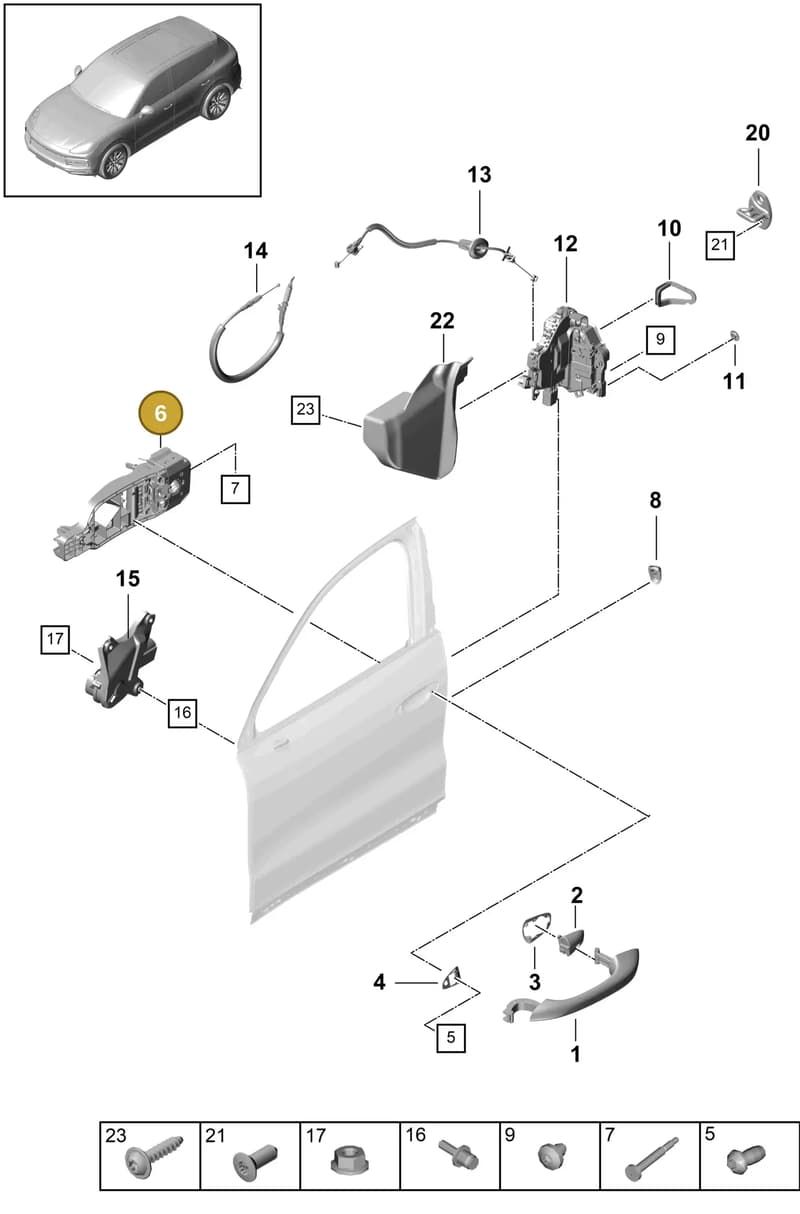 9Y2837885A — Porsche Cayenne (2017-2023) diagram p51804030, position 6