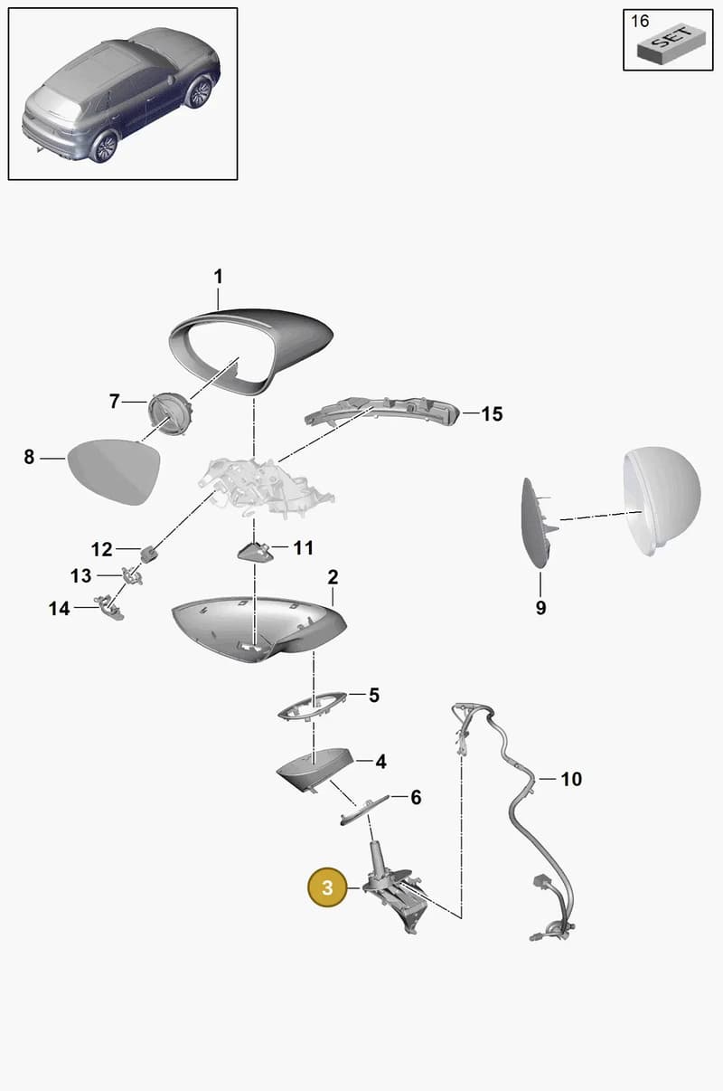 9Y2857412 — Porsche Cayenne (2017-2023) diagram p51809050, position 3