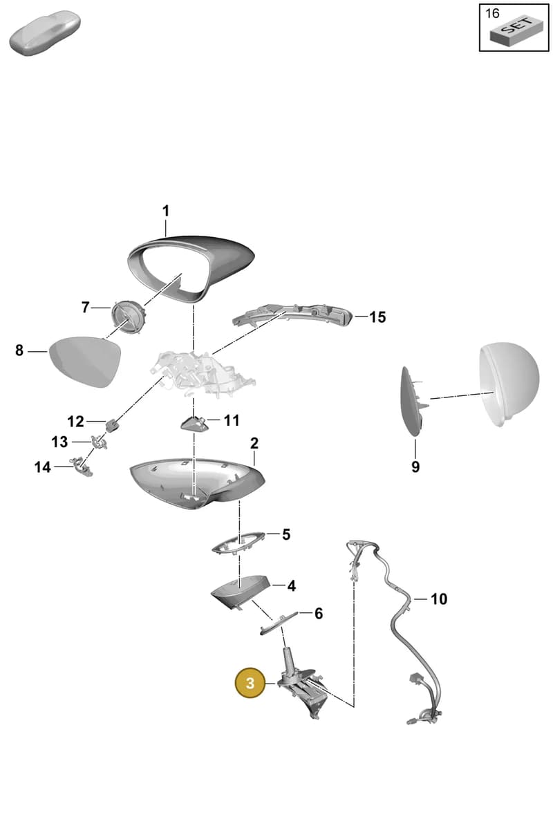 9Y2857412 — Porsche Cayenne Coupe (2023-2023) diagram p60809500, position 3
