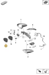 9Y2857521F Porsche Mirror Glass (Convex)