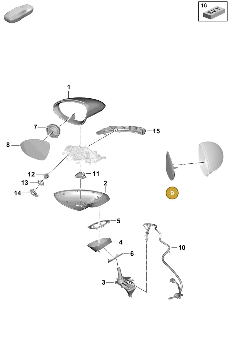 9Y2857522F — Porsche Cayenne Coupe (2023-2023) diagram p60809500, position 9