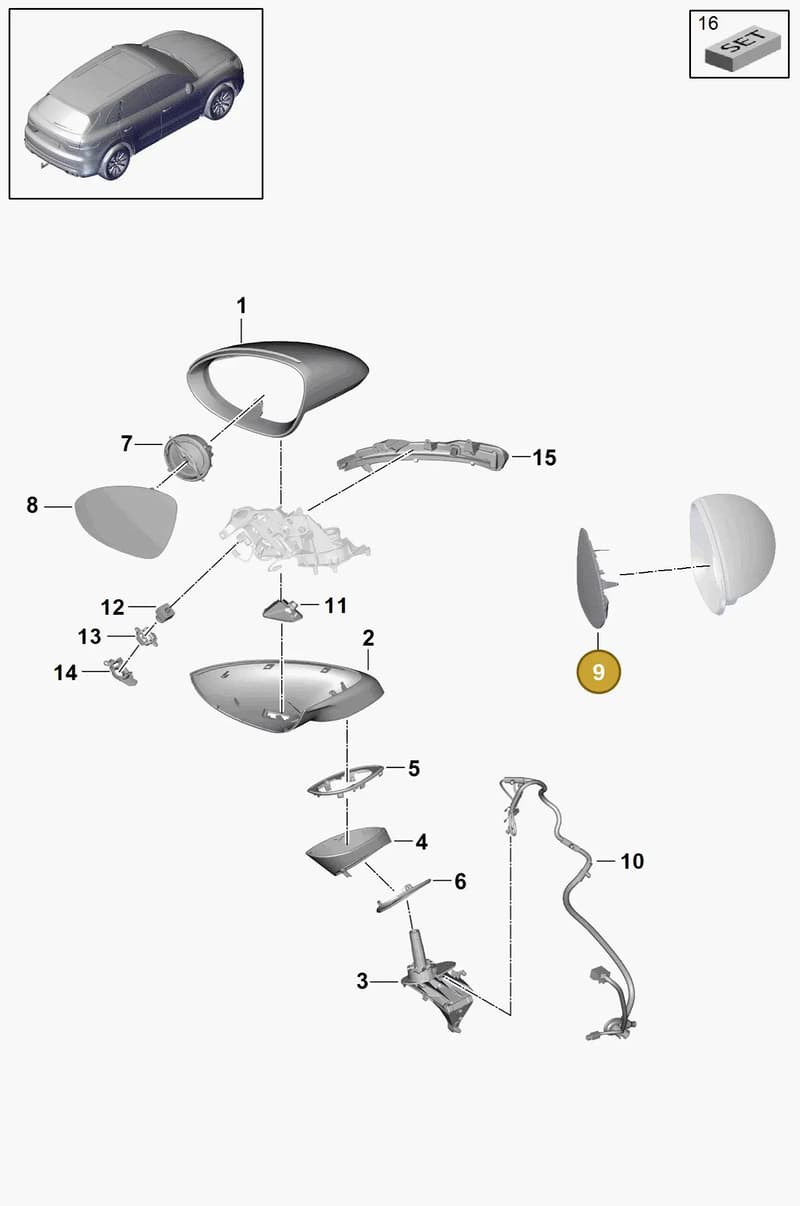 9Y2857522G — Porsche Cayenne (2017-2023) diagram p51809050, position 9