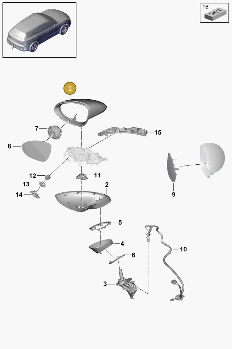9Y2857528BO3G — Porsche Cayenne (2017-2023) diagram p51809050, position 1
