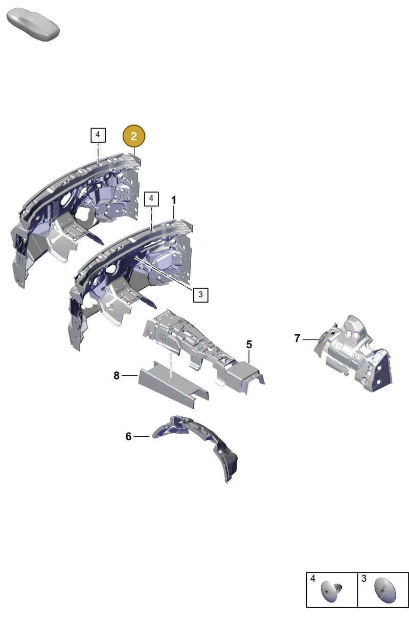 9Y2863933 — Porsche Cayenne Coupe (2023-2023) diagram p60807445, position 2
