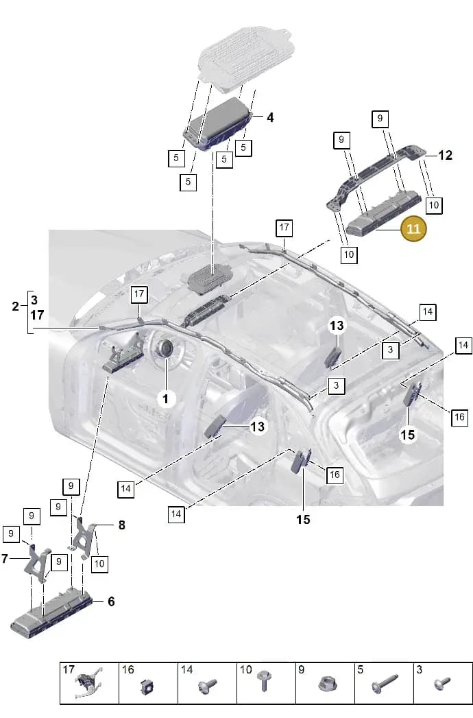 9Y2880842E — Porsche Cayenne Coupe (2023-2023) diagram p60812500, position 11