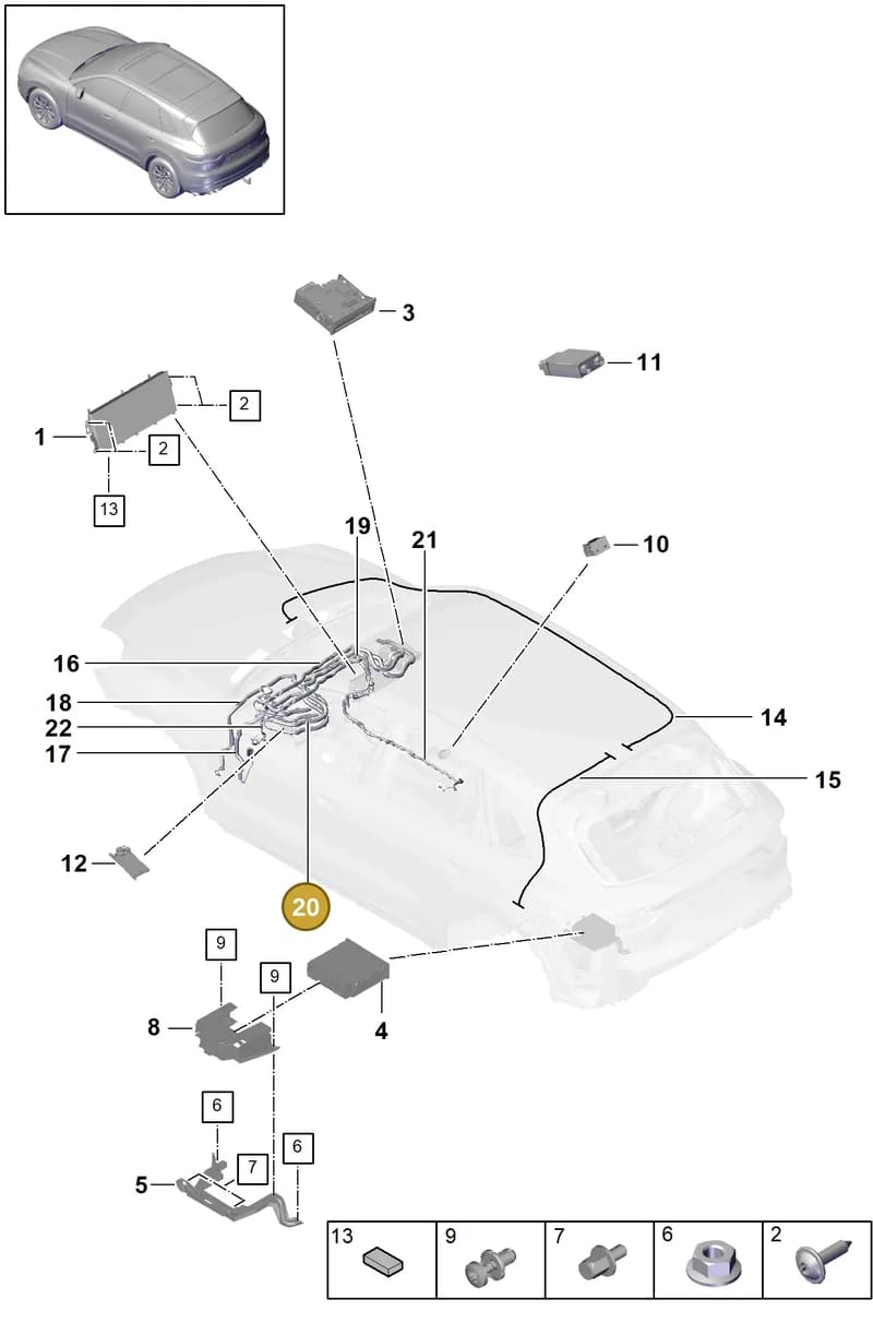 9Y2971086C — Porsche Cayenne (2017-2023) diagram p51911000, position 20
