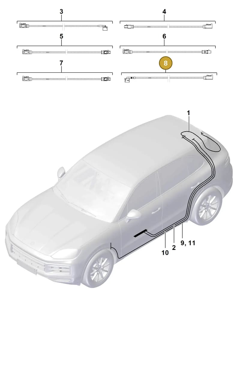 9Y3035550CE — Porsche Cayenne Coupe (2023-2023) diagram p60912300, position 8