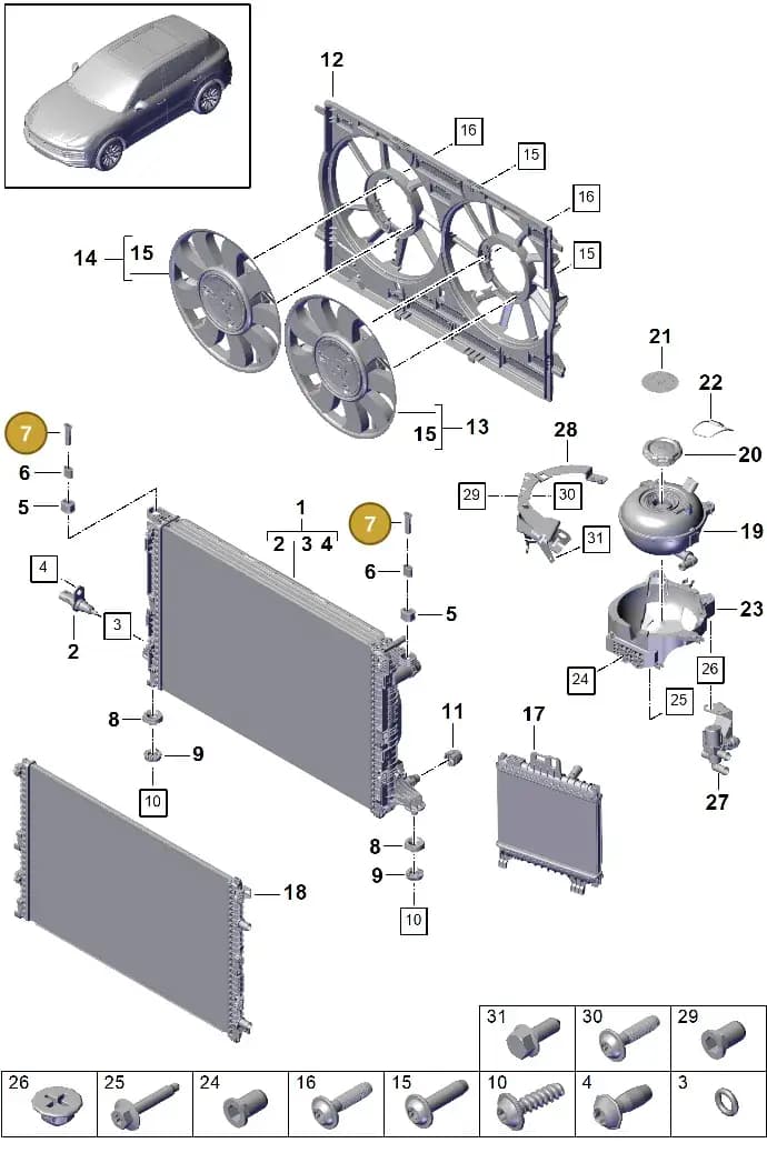 9Y3121030 — Porsche Cayenne (2017-2023) diagram p51105050, position 7