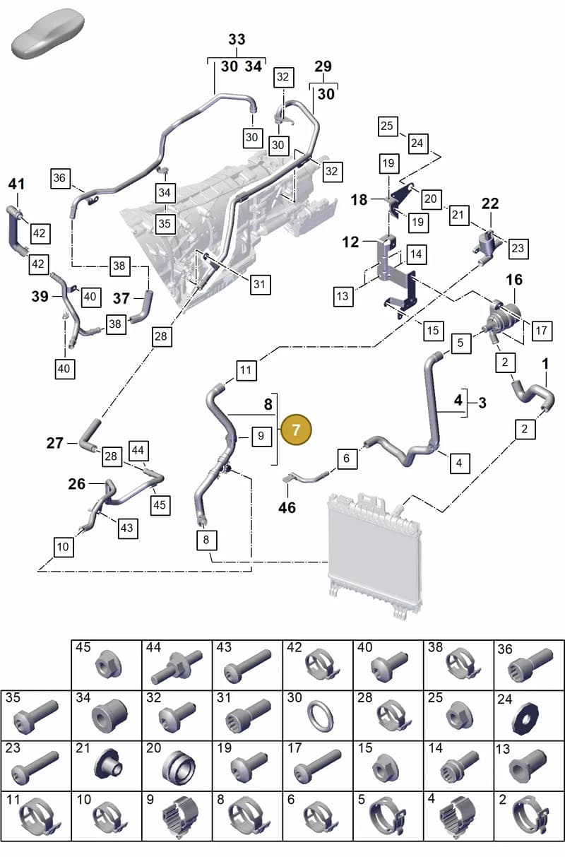 9Y3121030 — Porsche Cayenne Coupe (2023-2023) diagram p60105350, position 7