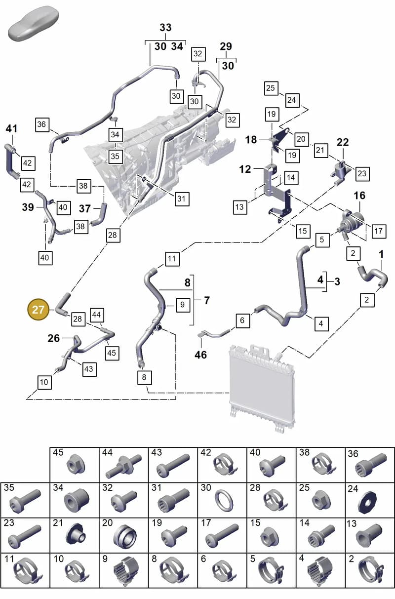 9Y3121447C — Porsche Cayenne Coupe (2023-2023) diagram p60105350, position 27
