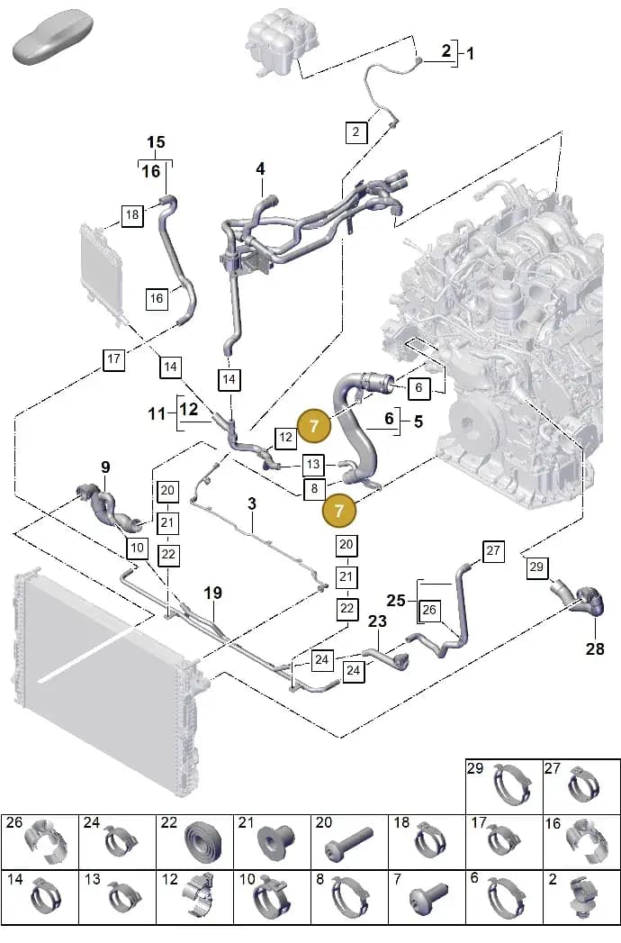 9Y3122448 — Porsche Cayenne Coupe (2023-2023) diagram p60105340, position 7