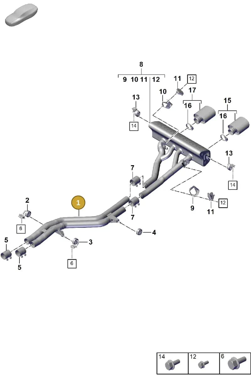 9Y3253088 — Porsche Cayenne Coupe (2023-2023) diagram p60203030, position 1
