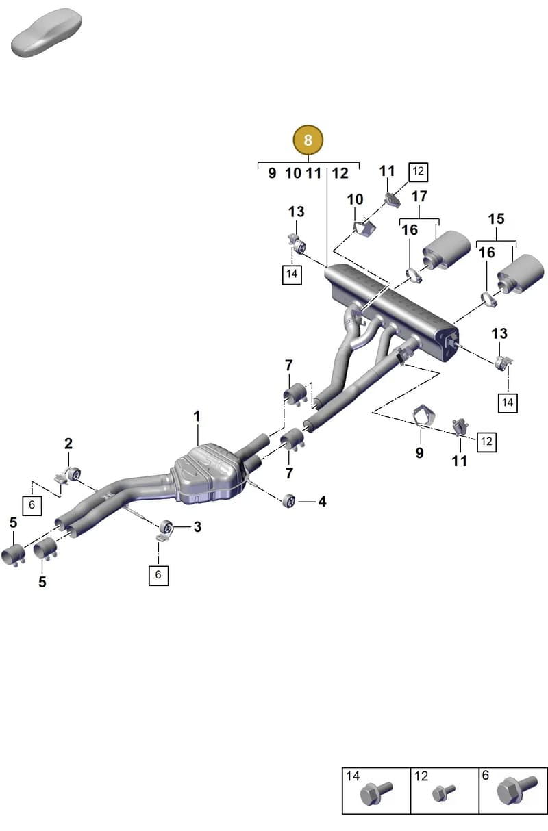 9Y3253125C — Porsche Cayenne Coupe (2023-2023) diagram p60203130, position 8