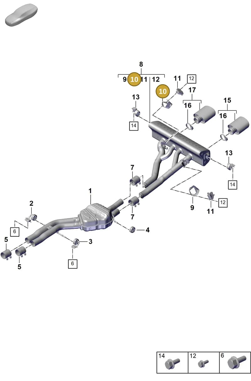 9Y3253235 — Porsche Cayenne Coupe (2023-2023) diagram p60203130, position 10
