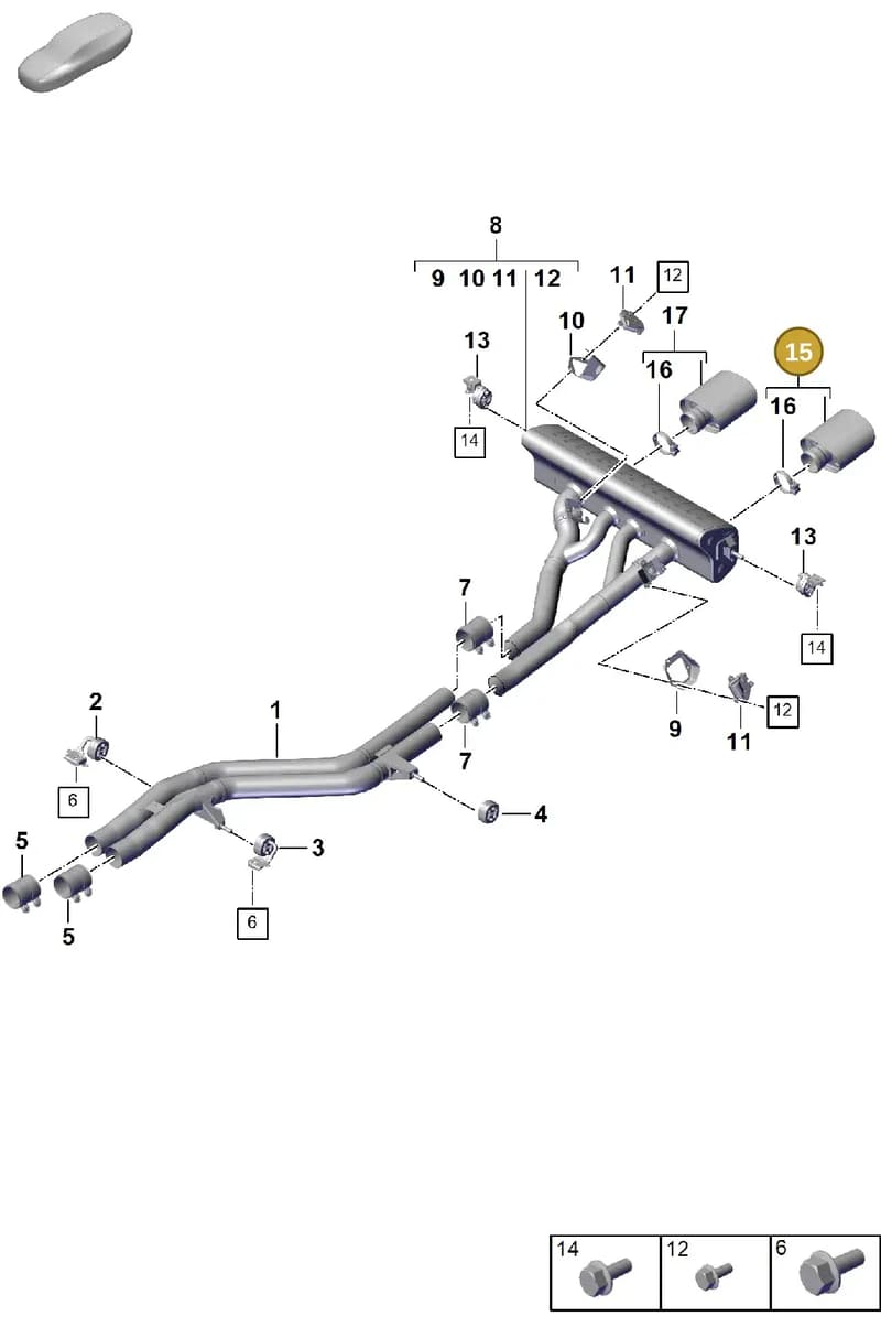 9Y3253823B — Porsche Cayenne Coupe (2023-2023) diagram p60203030, position 15