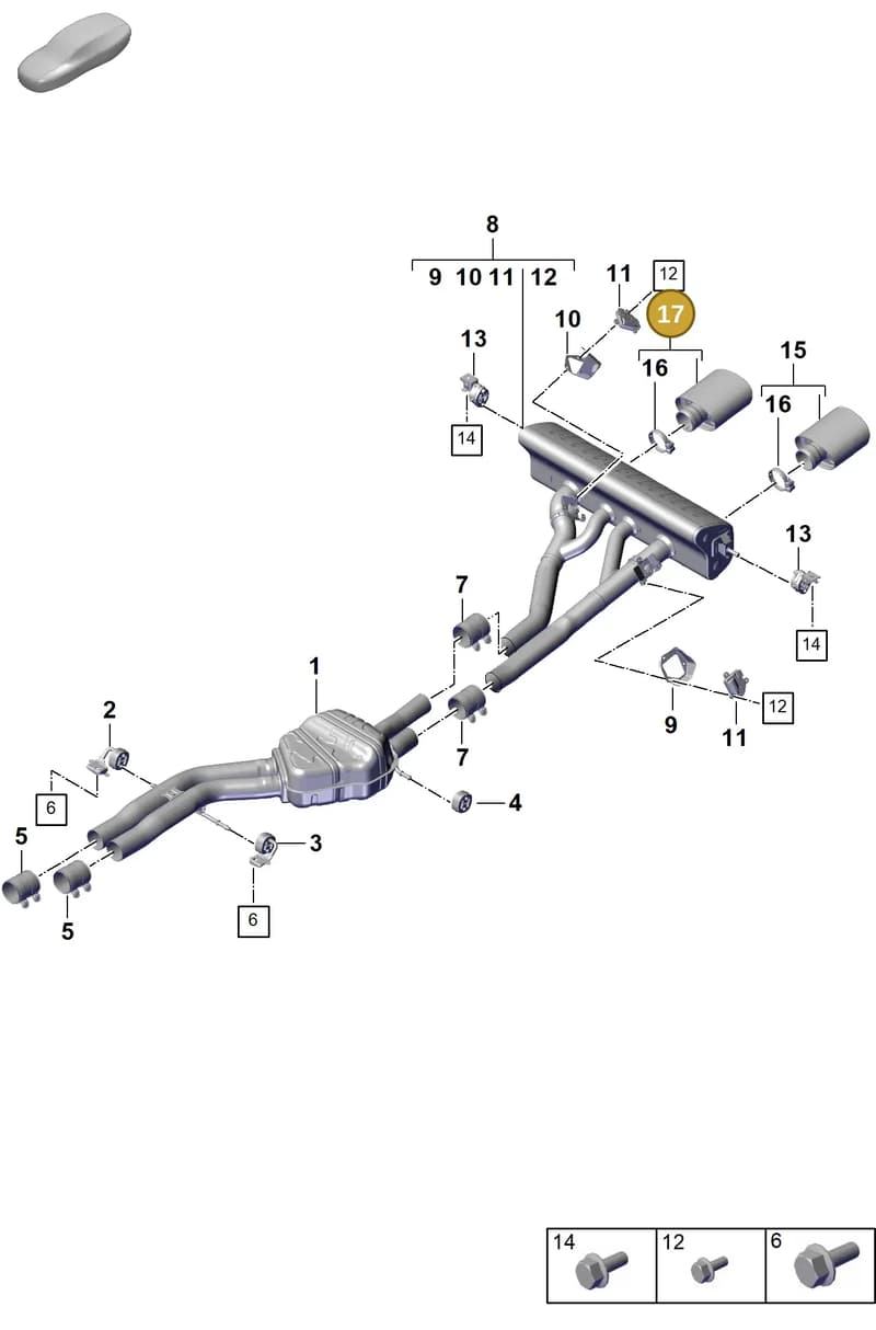 9Y3253824D — Porsche Cayenne Coupe (2023-2023) diagram p60203130, position 17