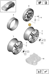 9Y3601025ACOC6 Porsche Alloy Wheel (Titanium OC6)