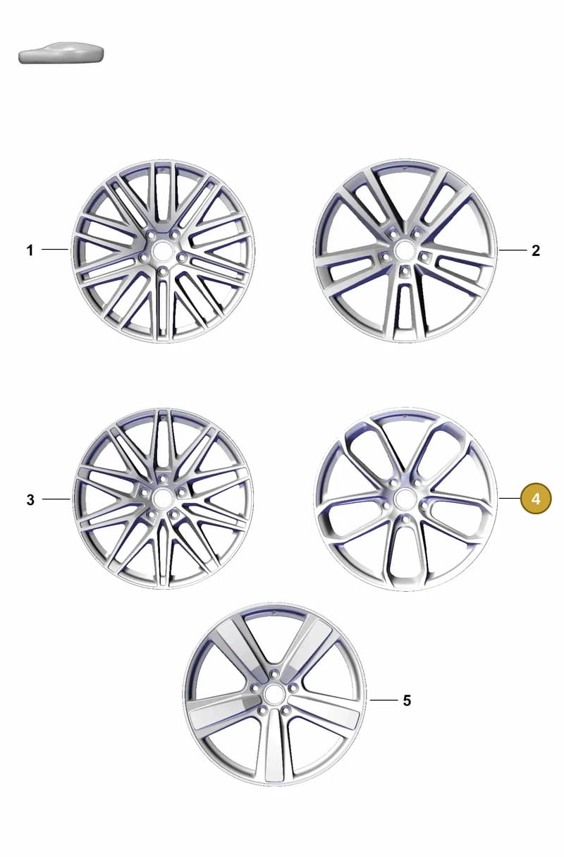 9Y3601025BAOB5 — Porsche Cayenne Hybrid Coupe (2023-) diagram p60601200, position 4