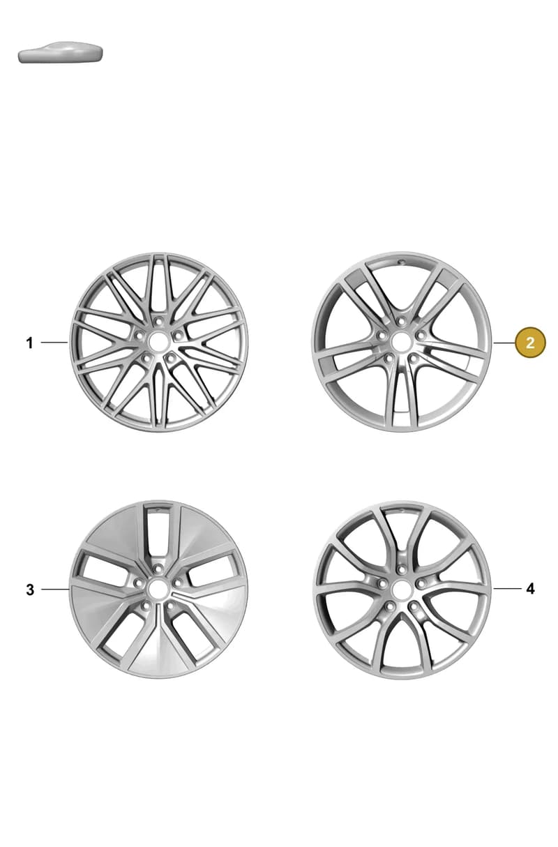 9Y3601025BTI44 — Porsche Cayenne Coupe (2023-2023) diagram p60601100, position 2