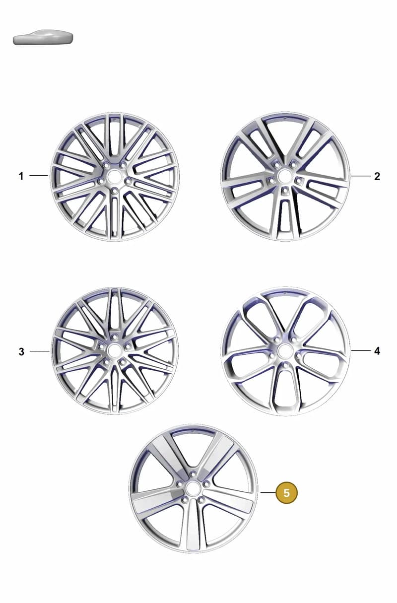 9Y3601025CEY9T — Porsche Cayenne Coupe (2023-2023) diagram p60601200, position 5