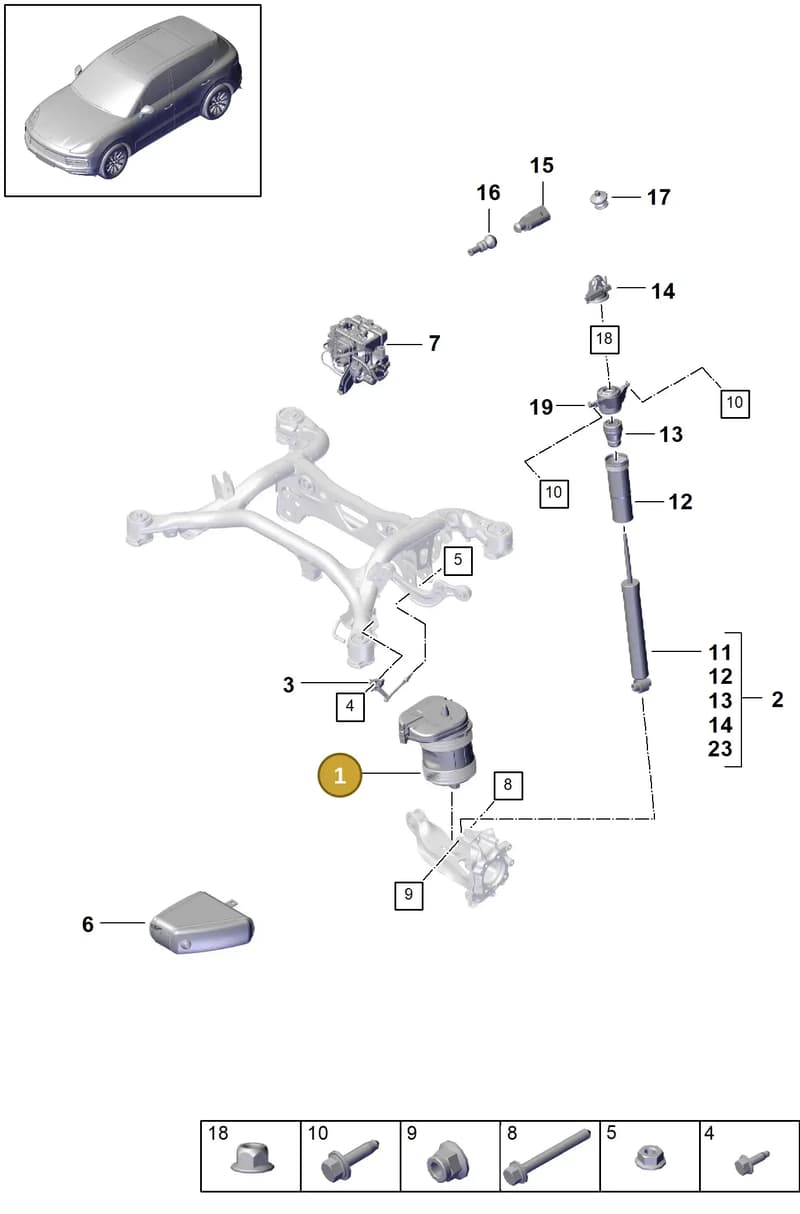 9Y3616002 — Porsche Cayenne (2017-2023) diagram p51502010, position 1