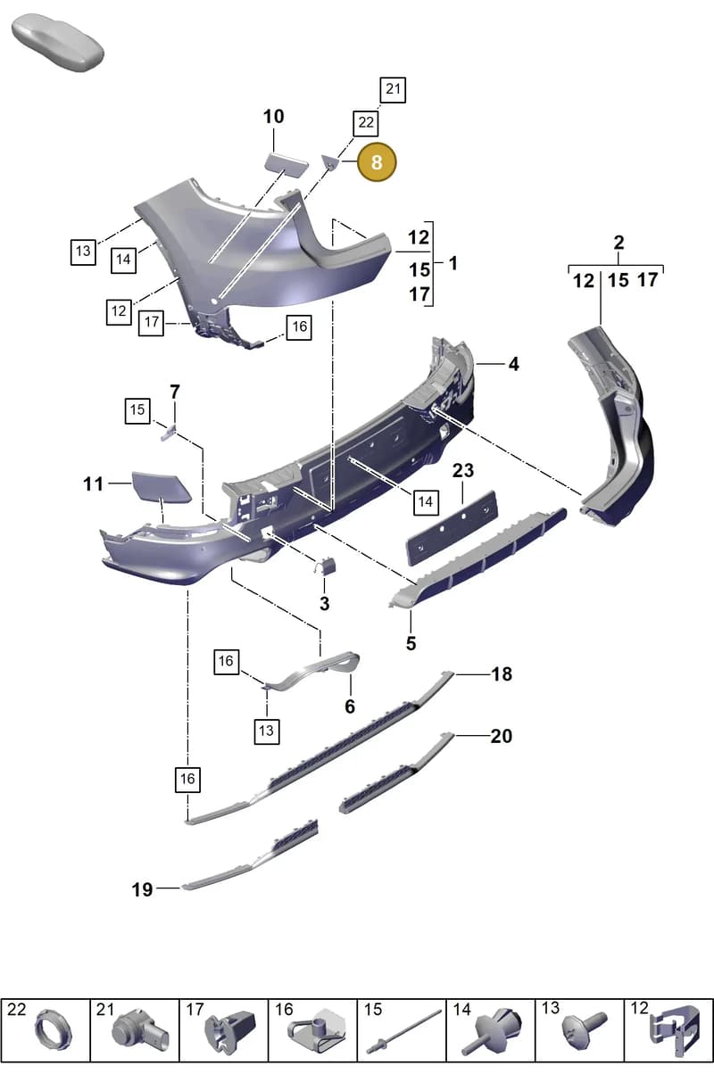 9Y3807140AG2X — Porsche Cayenne Hybrid Coupe (2023-) diagram p60802640, position 8