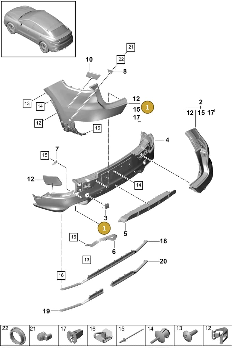 9Y3807417AG2X — Porsche Cayenne (2017-2023) diagram p51802610, position 1