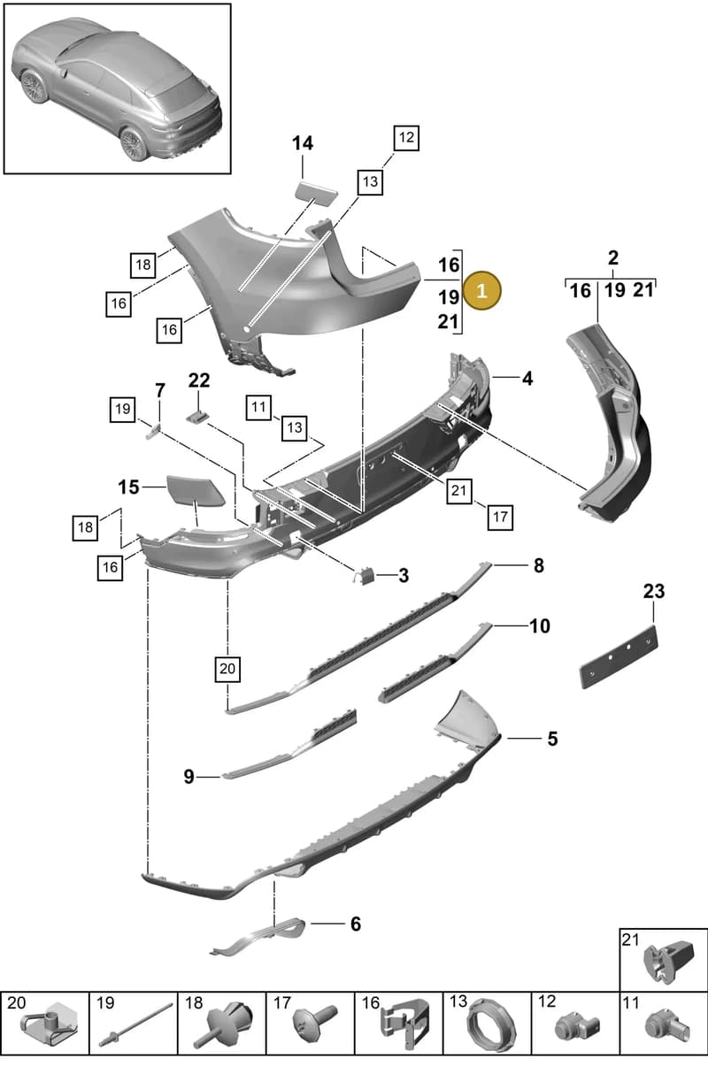 9Y3807417AG2X — Porsche Cayenne (2017-2023) diagram p51802630, position 1