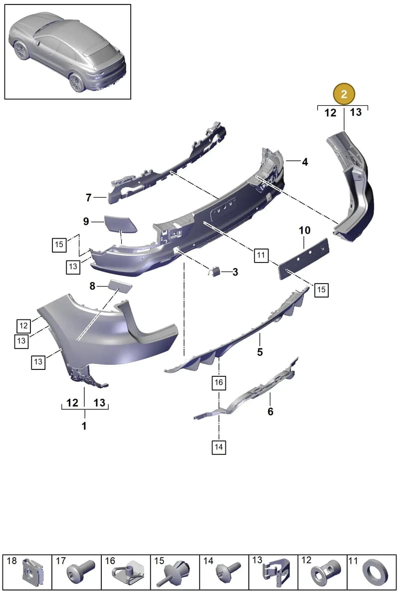9Y3807418AG2X — Porsche Cayenne (2017-2023) diagram p51802620, position 2