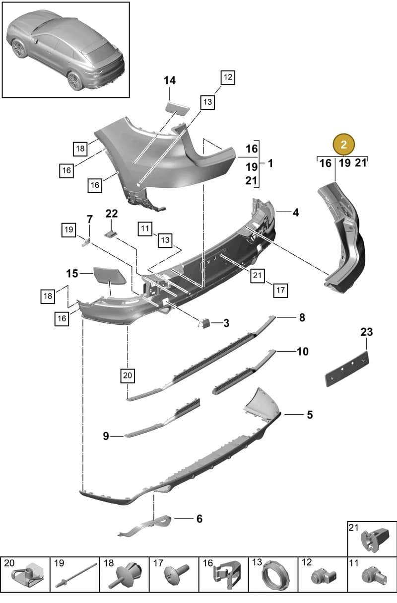 9Y3807418AG2X — Porsche Cayenne (2017-2023) diagram p51802630, position 2