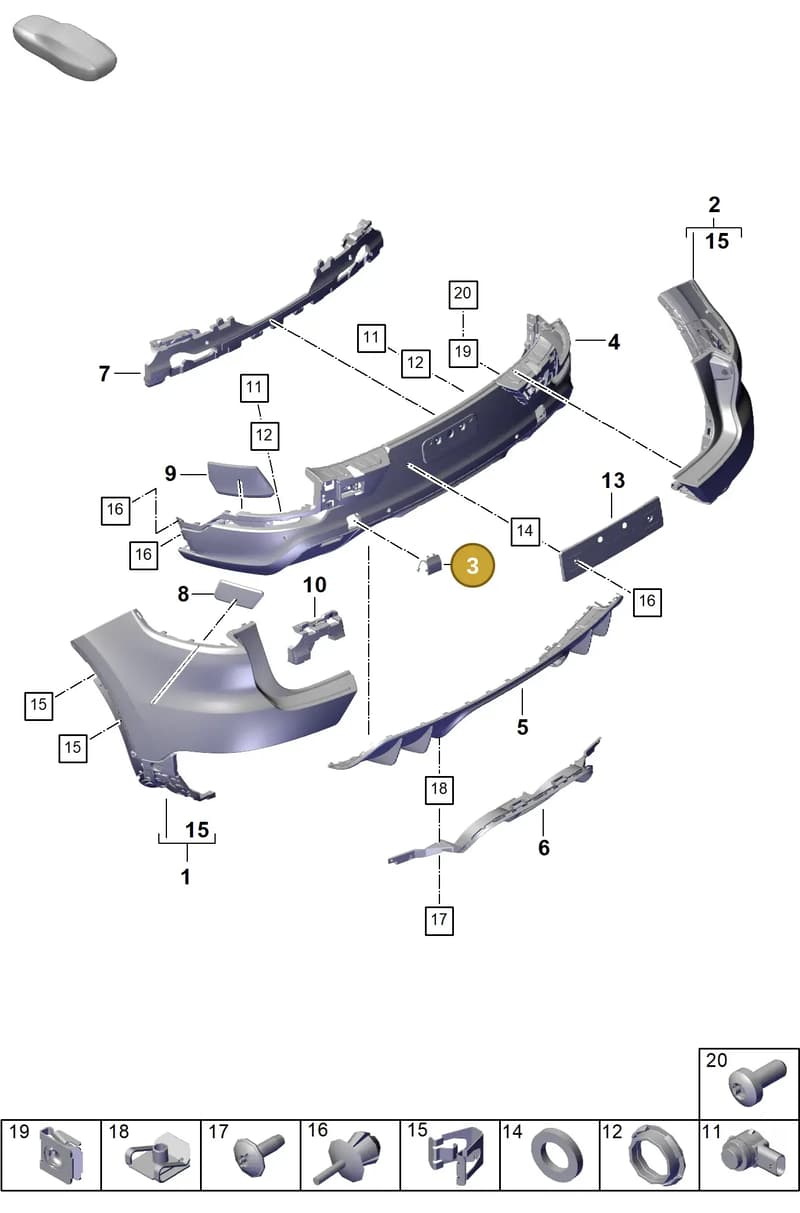 9Y3807499CG2X — Porsche Cayenne Hybrid Coupe (2023-) diagram p60802620, position 3