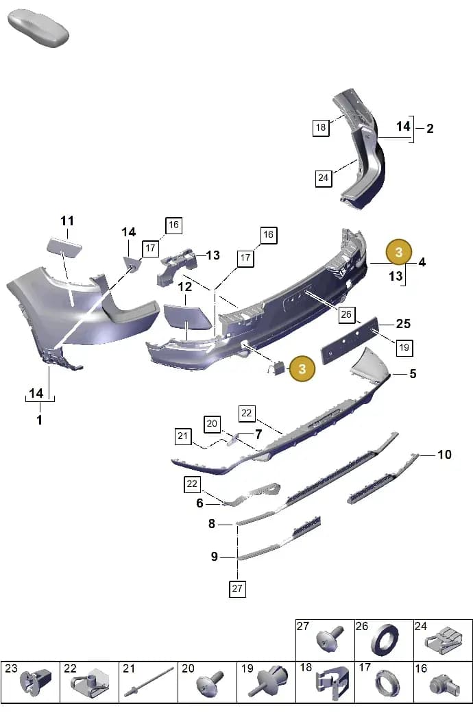9Y3807499EG2X — Porsche Cayenne Hybrid Coupe (2023-) diagram p60802500, position 3
