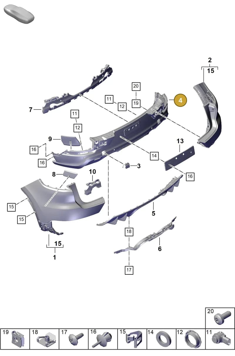 9Y3807543NG2X — Porsche Cayenne Hybrid Coupe (2023-) diagram p60802620, position 4
