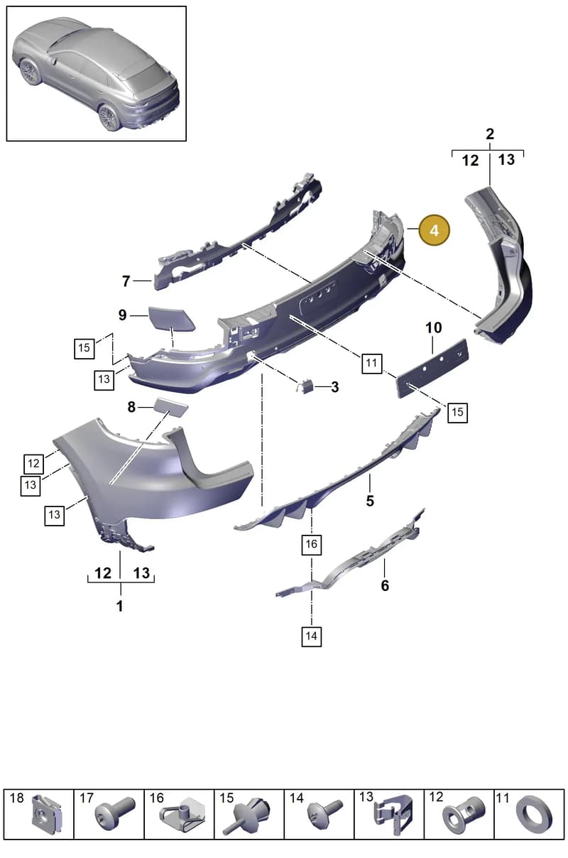 9Y3807543QG2X — Porsche Cayenne (2017-2023) diagram p51802620, position 4