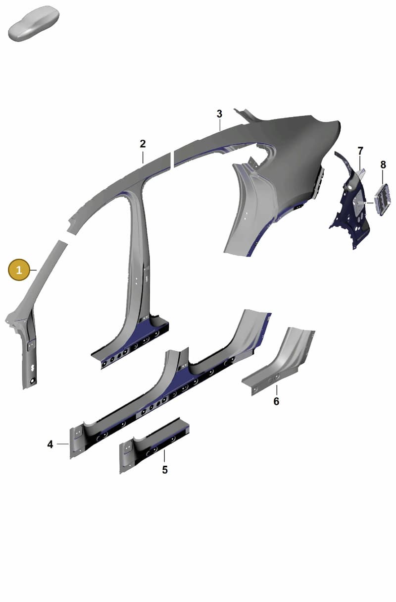 9Y3809010Y — Porsche Cayenne Coupe (2023-2023) diagram p60801600, position 1