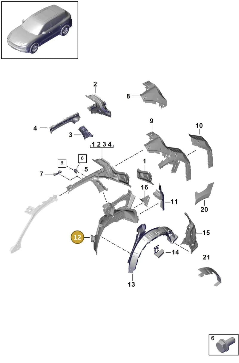 9Y3809409BYGRV — Porsche Cayenne (2017-2023) diagram p51801060, position 12