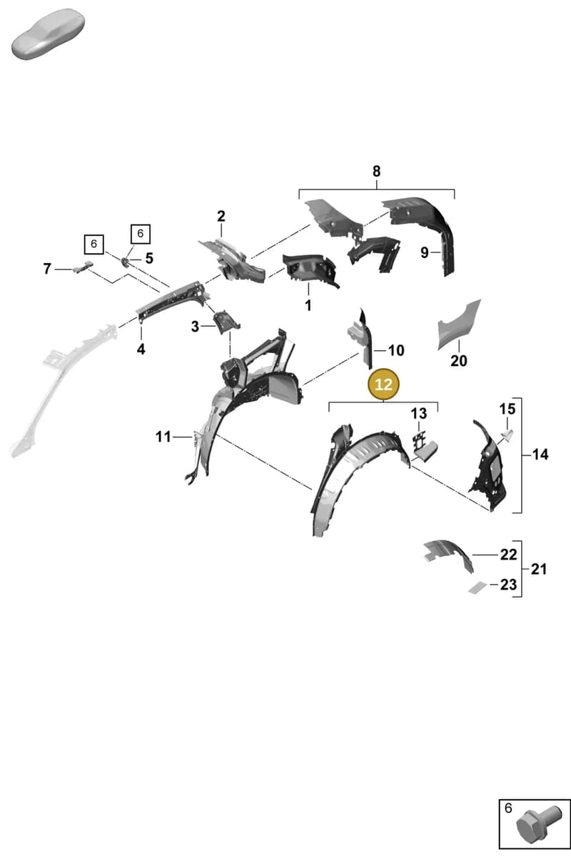 9Y3809410BYGRV — Porsche Cayenne Hybrid Coupe (2023-) diagram p60801540, position 12