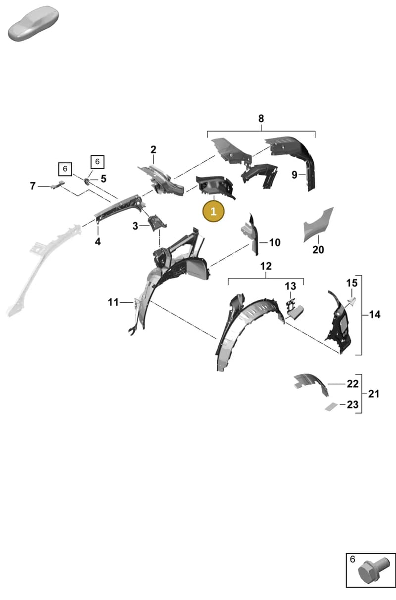9Y3810194BYGRV — Porsche Cayenne Hybrid Coupe (2023-) diagram p60801540, position 1
