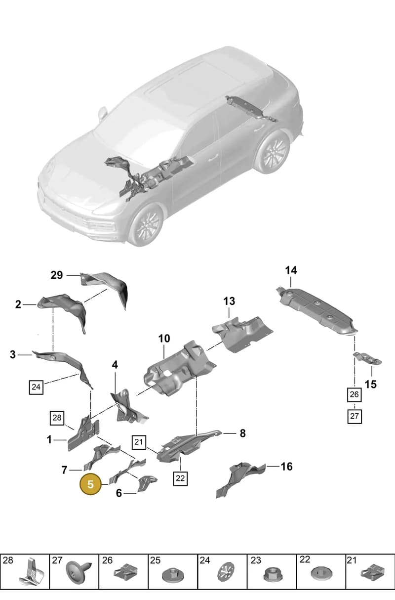 9Y3810908 — Porsche Cayenne (2017-2023) diagram p51801080, position 5