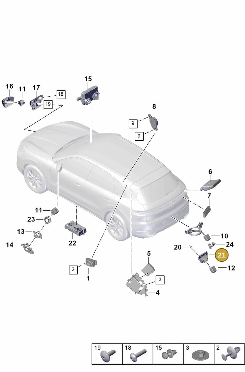 9Y3827199A — Porsche Cayenne Coupe (2023-2023) diagram p60901100, position 21