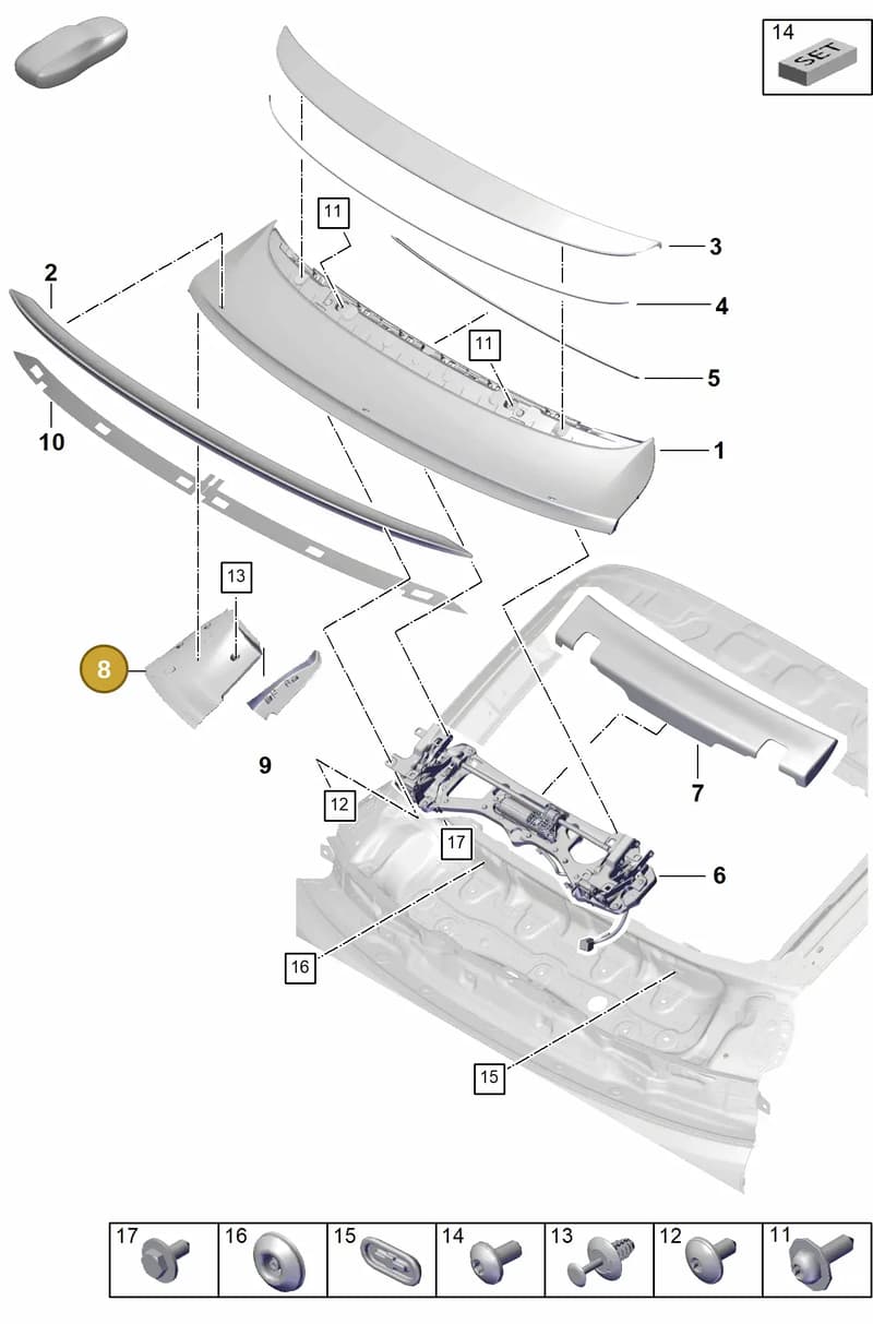 9Y3827339 — Porsche Cayenne Coupe (2023-2023) diagram p60803190, position 8