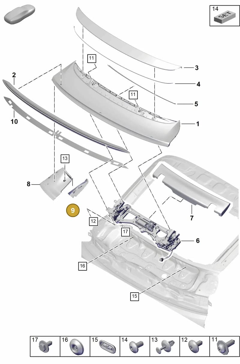 9Y3827409 — Porsche Cayenne Coupe (2023-2023) diagram p60803190, position 9
