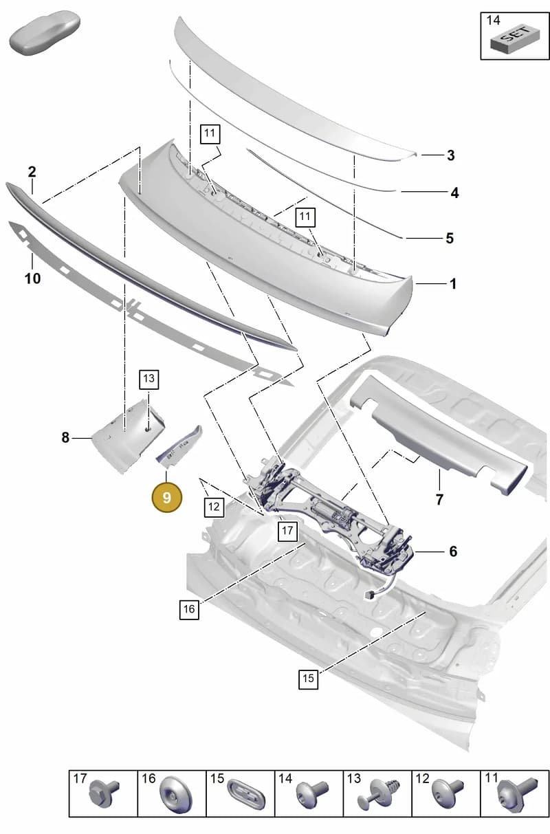 9Y3827409 — Porsche Cayenne Coupe (2023-2023) diagram p60803180, position 9