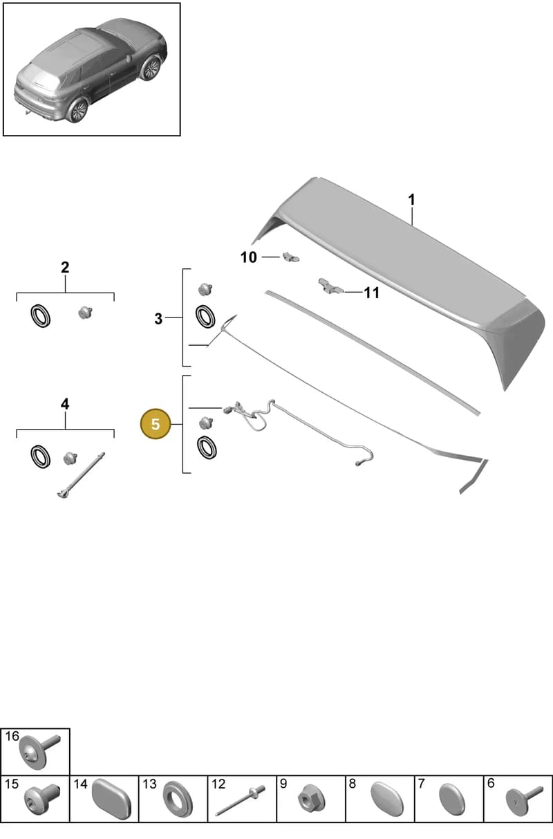 9Y3827599 — Porsche Cayenne (2017-2023) diagram p51803030, position 5